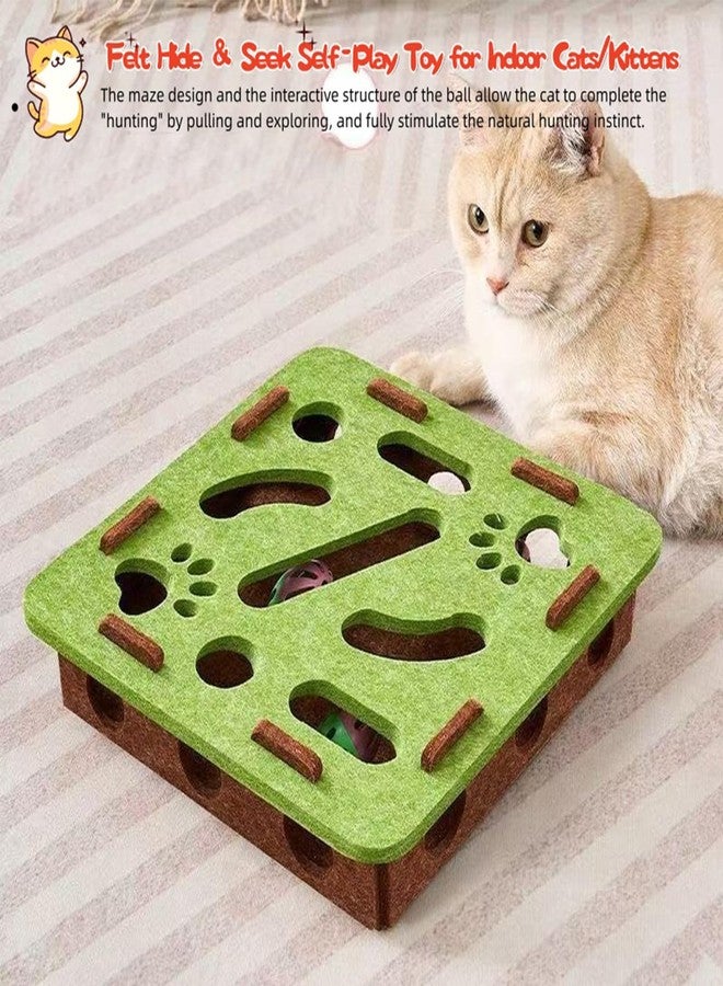 ANIS·KEAAR 1 Pack Interactive Cat Puzzle Maze Toy – Felt Hide & Seek Self-Play Toy for Indoor Cats/Kittens, Encourages Natural Hunting Instincts, Fun Exercise to Cure Boredom & Mental Stimulation - Image 4